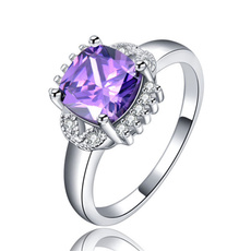 Women Ring, Gifts, Silver Ring, purple