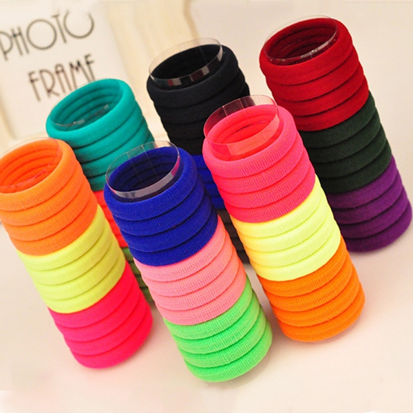 50PCS High Elastic Rubber Hair Rope Band Wish