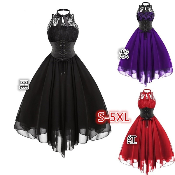 Gothic cross back on sale lace panel corset dress