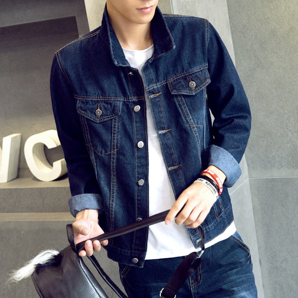 Men's Thin Jeans Cowboy Jacket, Boy Teenage Jeans Jacket