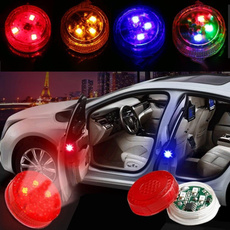 2Pcs Red LED Car Door Warning Light Opened Safety Magnet Decorative Indicator Avoid Crash Strobo Flash Signal Light