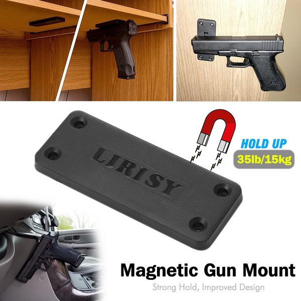 2 Pack 45 lb Gun Magnetic Mount Holder Holster Concealed Pistol For Car Bed Desk 