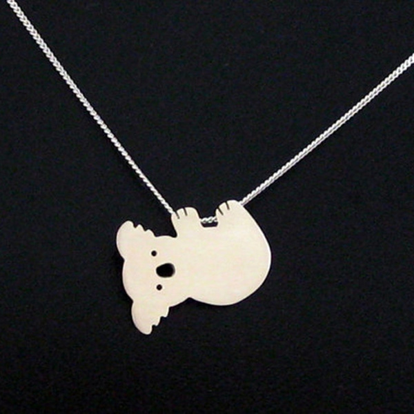 MANZHEN Australian Koala Bear Charm Pendant Necklace Animal Jewelry for Women