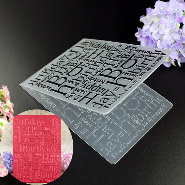 Happy Birthday Embossing Folders for DIY Scrapbooking Paper Craft/card  Making Decoration Supplies 