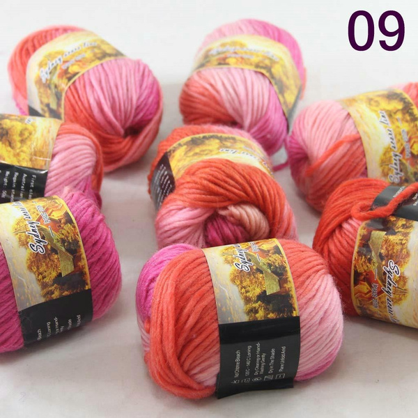 SALE 8ballsX50g NEW Chunky Colorful Hand Knitting Scores Wool Yarn 809 Pink  Orange Hot Pink