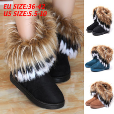 Fashion Women's Autumn Winter Snow Boots Ankle Boots Warm Synthetic Fur Shoes