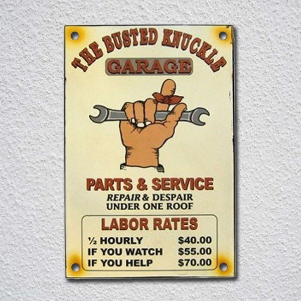 Tool Rules Mechanic Workshop or Garage Busted Knuckle Garage Tin Sign Metal Sign 