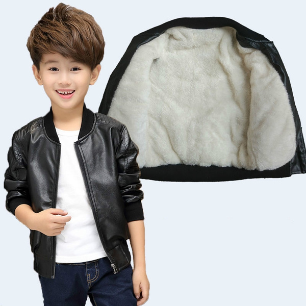 baby boy faux leather jacket