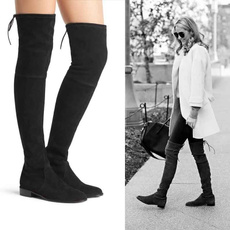 2018 Winter Women Stretch Faux Suede Slim Thigh High Boots Sexy Fashion Over The Knee Boots High Heels
