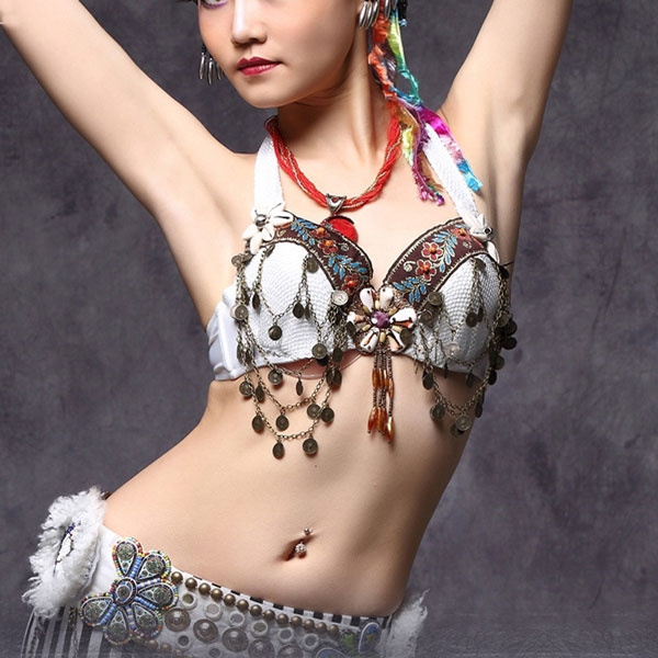 DXMRWJ Tribal Belly Dance Push Up Beaded Bra B-c-d Cup Vintage