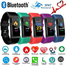 Newest Bluetooth Smart Wristband Color Screen IP67 Waterproof Smart Watch Heart Rate B Pressure Moniter Fitness Tracker Smartwrist for Android IOS Smart Phone