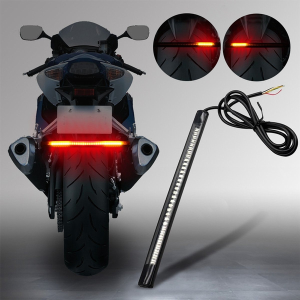 Universal Tail Brake Stop Lamp Light Rectangle for Scooters ATVs Moped Bicycles Tricycles 12V 24 LED Motorcycle Tail Light Turn Signal Light Red