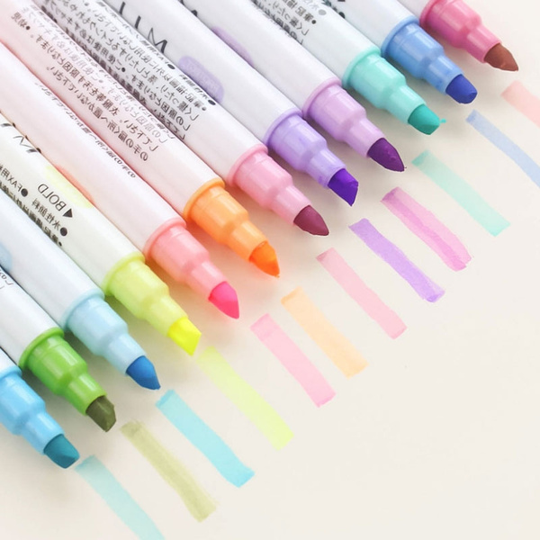 12 Colors Mildliner Pen Double Headed 
