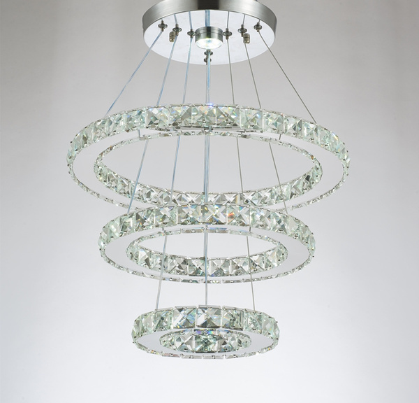 Modern Chandelier Led Light Cristal Re Crystal Chandeliers Ceiling Lighting Pendant Hanging Ring Fixture Wish - Contemporary Chandelier Ceiling Lights