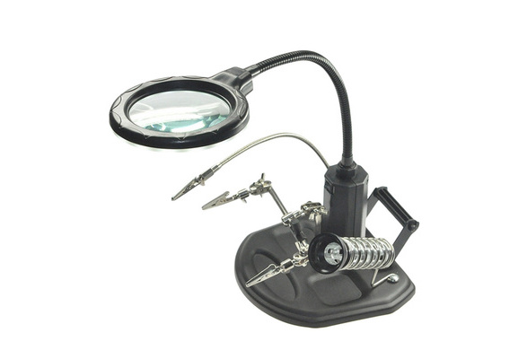 KXA Multi-Functional Welding Magnifier with LED Alligator Clip Holder Clamp for Soldering Repair KXA Multi-Functional Welding Magnifier with LED Alligator Clip Holder Clamp for Soldering Repair