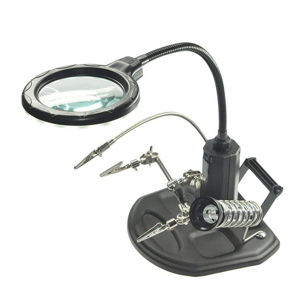 LIMEI-ZEN Magnifiers 3 X 90mm Soldering Iron Tool Holder Magnifying Glass Third Hand Loupe Multifunction Helping Repair Magnifier Clip Welding Tools LIMEI-ZEN Magnifiers 3 X 90mm Soldering Iron Tool Holder Magnifying Glass Third Hand Loupe Multifunction Helping Repair Magnifier Clip Welding Tools