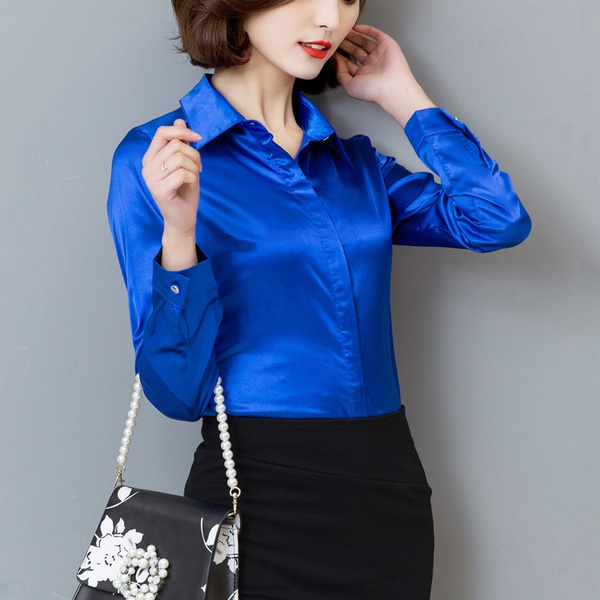 Silk satin cheap ladies shirts