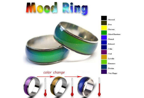 Unisex Stainless Steel Ring Wide 8mm Gradual Color Changing Mood Rings  Feeling/Emotion Couple Temperature Ring Jewelry