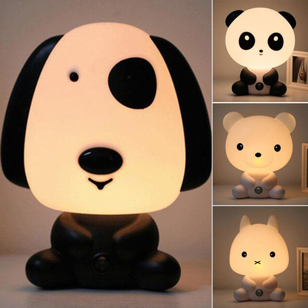 noche dormir lampara bebe habitacion panda conejo perro oso luz ninos lamparas night sleeping lamp baby room panda rabbit dog bear cartoon light kids