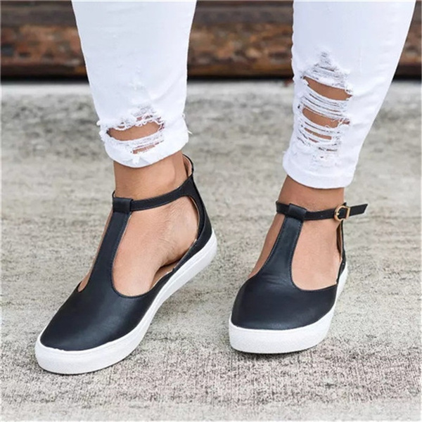 t strap slip on shoes