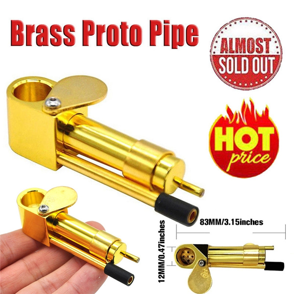 1 × Solid Brass Tobacco Smoking Proto Pipe Tar Trap Stash Storage