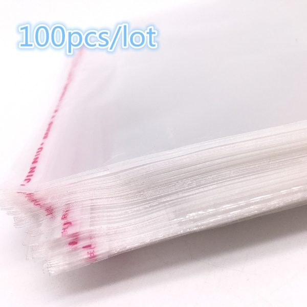 100pcs Plastic Transparent Jewelry Earring Packaging Bags Self