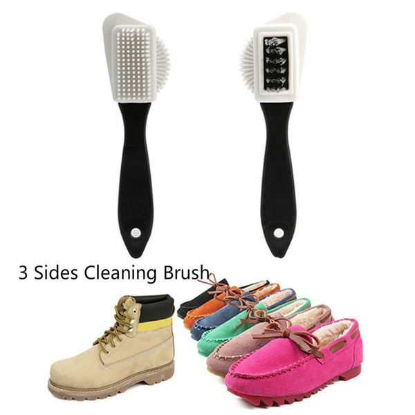3-Sides Cleaning Brush And Rubber Eraser For Suede Nubuck Shoes Boot Cleaner