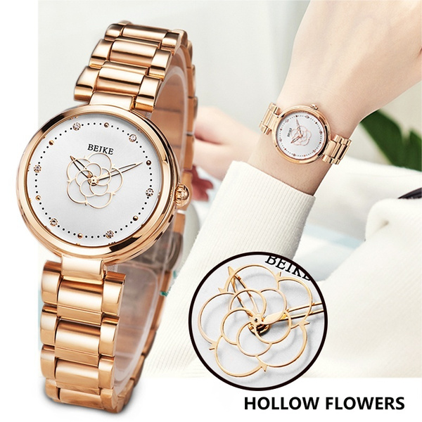 BEIKE 2018 Ladies Watches Brand Fashion Women Stainless Steel Bracelet Wristwatches Clock Casual Quartz Watch