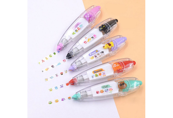 Kids Cat Dog Owl Print Press Correction Tape Diary Scrapbooking Decorative Pen Kids Cat Dog Owl Print Press Correction Tape Diary Scrapbooking Decorative Pen