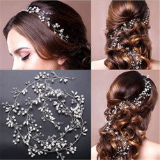 35cm Bridal Headdress Handmade Pearl Headband Wedding Hair Accessories