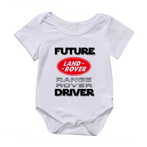 Future Land Rover Fahrer Personalisierte Baby Westen Body Jungen Mädchen Weiß 