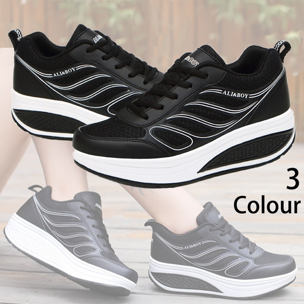 Uitscheiden meesterwerk Vernederen Women Sneaker with High Heel Hidden Heel Shoes Fashion Slimming Tennis  Shoes Sports Shoes | Wish