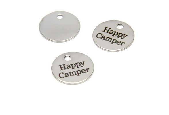 10pcs/lot Happy camp charm silver tone message charm pendant 20mm 