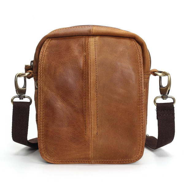 brown leather travel bolsa