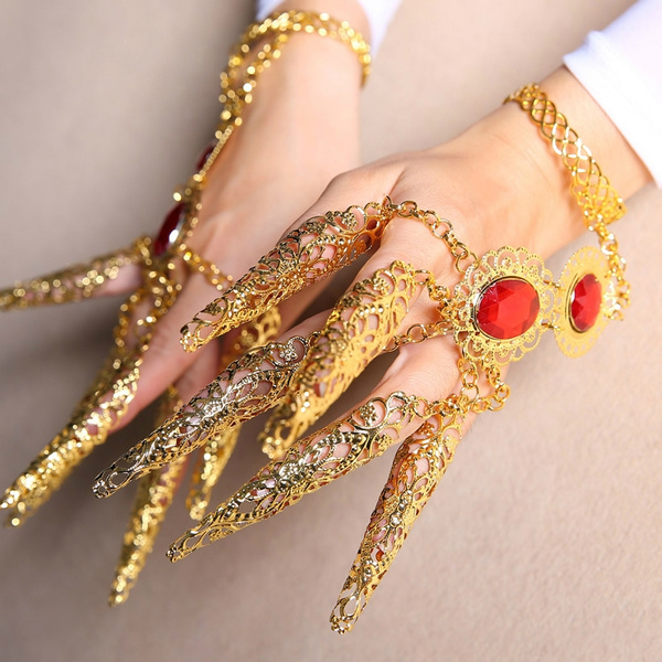værdighed Seletøj symbol 1pc Thai Indian Women Golden Finger Rings Jewelry Stage Dance hand  Accessories | Wish