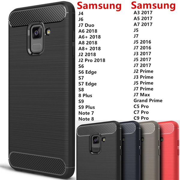 Carbon Fiber Phone Case Brushed Soft Tpu Shockproof Dirt Protection Back Cover Skin For Samsung Galaxy J2 Pro 18 J4 J6 J7duo A6 18 A6 18 A8 18 A8 18 A3 17 A5 17 17 J5 16 J7 16 J3 17 J5 17 J7 17 J2 Prime J3