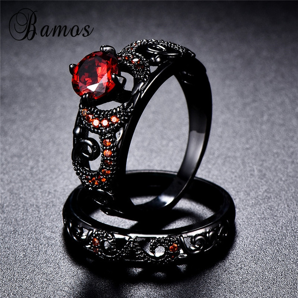 Black gold deals ruby engagement rings