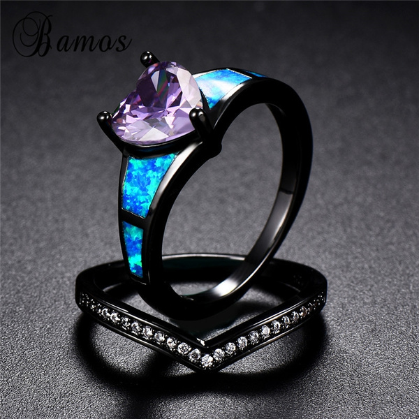 Black ring store with purple diamond