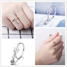 cute, crystal ring, Jewelry, Chain