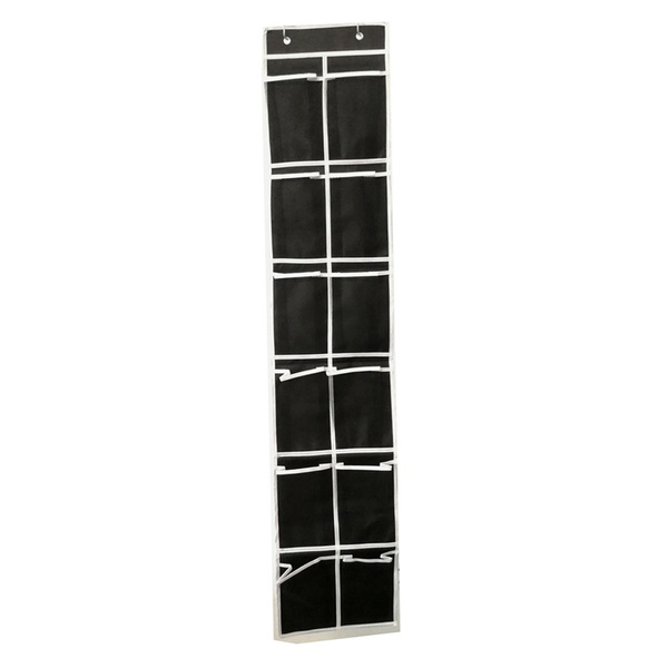 Black 24-Pocket Over-The-Door Hanging Shoe Organizer