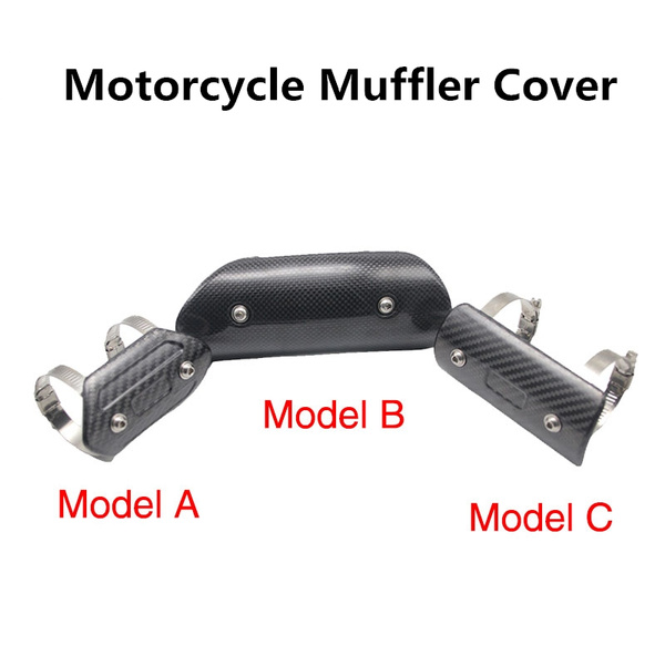 YSMOTO Motorcycle Exhaust Pipe Heat Shield Insulation Board Universal Carbon Fiber Exhaust Middle Pipe Heat Shield Protector Cover Guard 