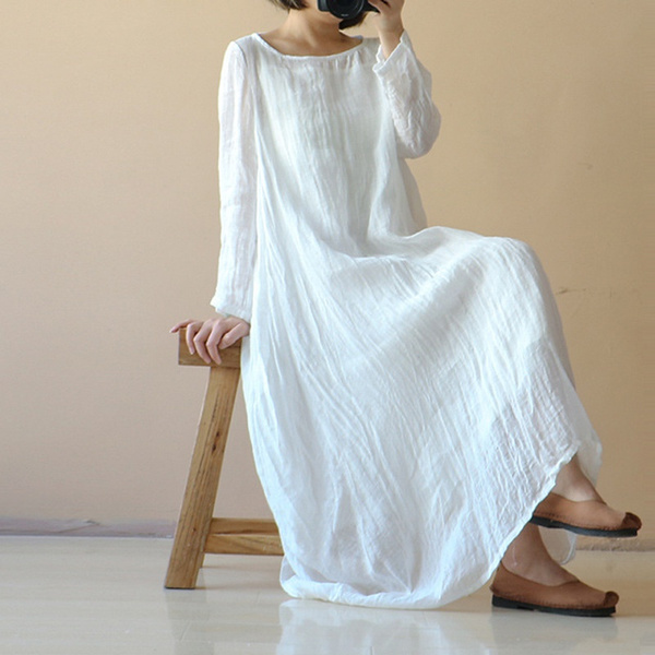 long cotton linen dresses