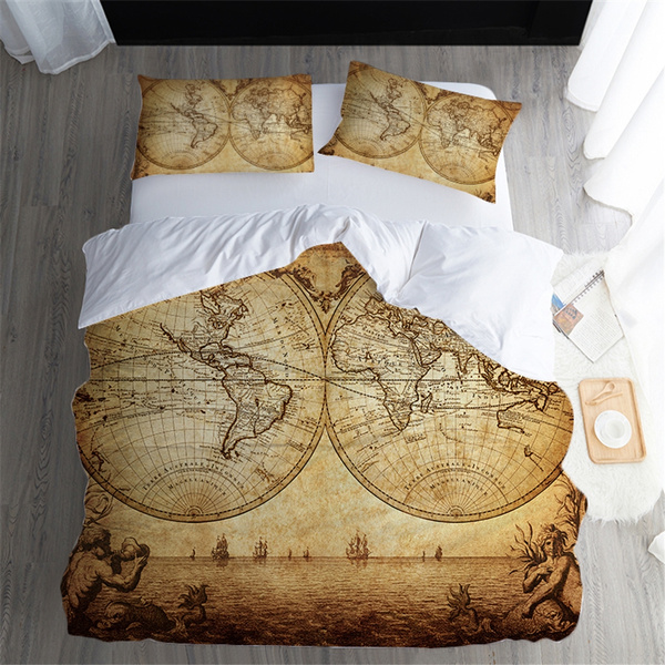 Custom Made 3d Vintage Map Bedding Set Full Queen Size Duvet Cover Sets For King Pillowcase Au Bed Bedline Home Textile Wish - Custom Queen Bed Set Custom Made 3d Vintage Map Bedding Set Full Queen Size Duvet Cover Sets For King Pillowcase Au Bed Bedline Home Textile Wish - Custom Queen Bed Set