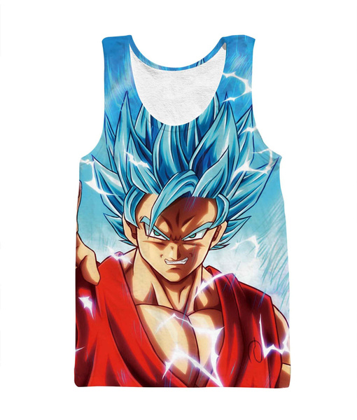 Dragon Ball Z Vest Super Saiyan 3d Tank Tops Animation 3d Vegeta Hip