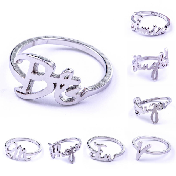 1 Pc Rap Monster Jimin Jin Suga V J Hope Jung Kook Kpop Silver Ring Unisex 8 Style Bangtan Boys Bts Album Ring Steel Ring Jewelry Accessories Wish