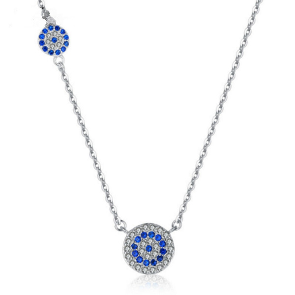 silver evil eye necklace