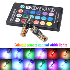 Carsty New Universal Car Led W5W T10 RGB COB 12SMD Clearance lights Colorful Multi Mode Car Light Bulbs With Remote Controller