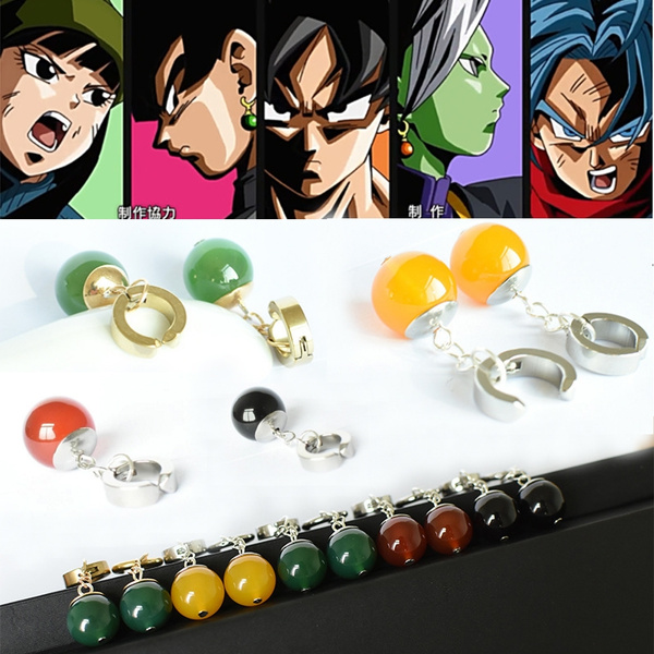 Dragon Ball Goku Anime Cosplay Ear Clips para Homens e Mulheres, Brincos  Unissex, Ear Studs, Pingente, Acessórios de Jóias, Presente para Ela