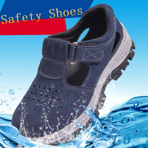 Maak los Doorzichtig Vrijgekomen Men Breathable Steel Toe Caps Sandals Work Safety Shoes Soft Leather  Protective Footwear | Wish