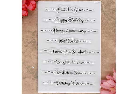 Kwan Crafts Words Just for You Happy Birthday Best Wishes Congratulations  Clear Stamps for Card Making Decoration and DIY Scrapbooking :  : Home & Kitchen